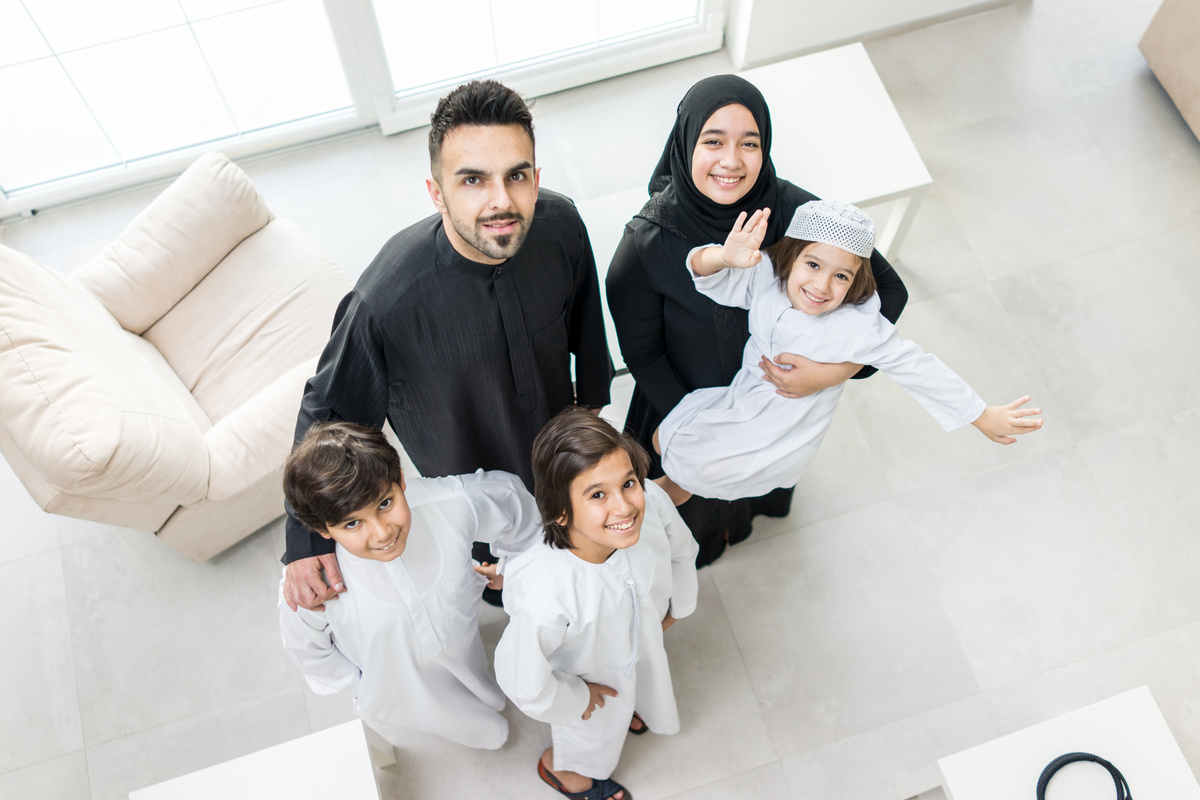 Happy Arabic Muslim Family 